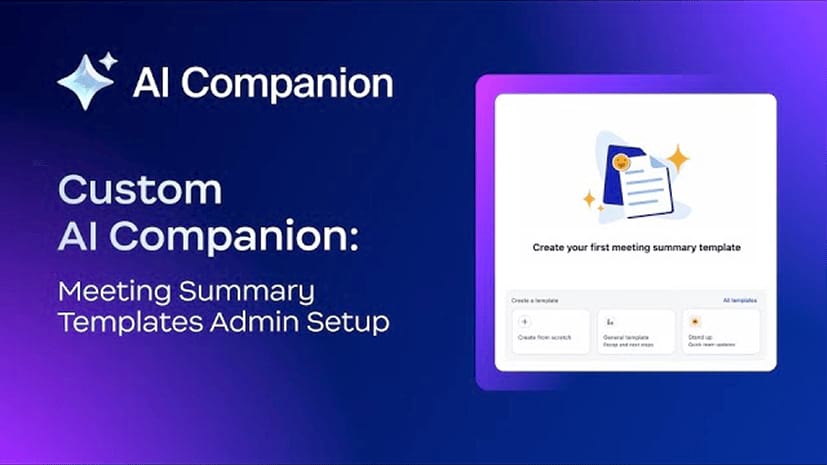 AI Companion personnalisé : modèles de synthèse de réunion - Configuration administrateur 